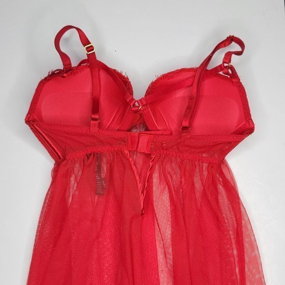 Victorias Secret Size 32C Lingerie Hot Pink Top Wing Lining Push Up Bra‎ - Picture 2 of 3